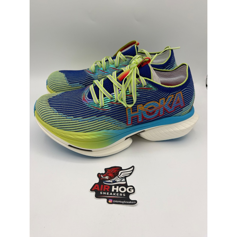 Hoka Cielo X1 Womens Running Shoes Blue Lime Carbon Fiber Plate 1147811 8.5